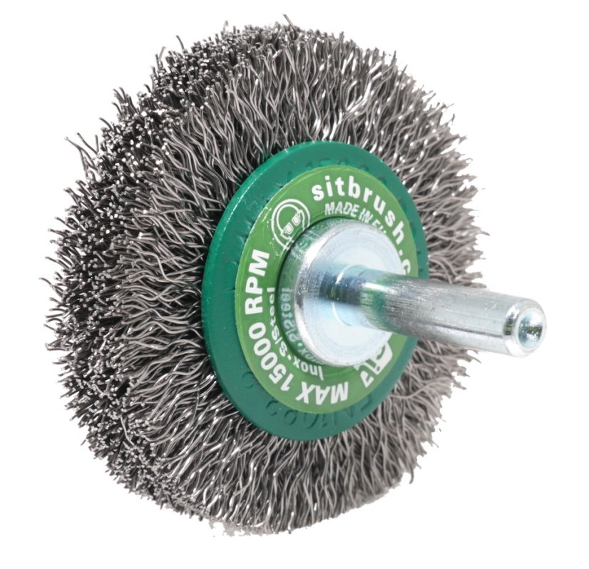 Obvodový kadeřavý kartáč na stopce profi - nerez (GG)