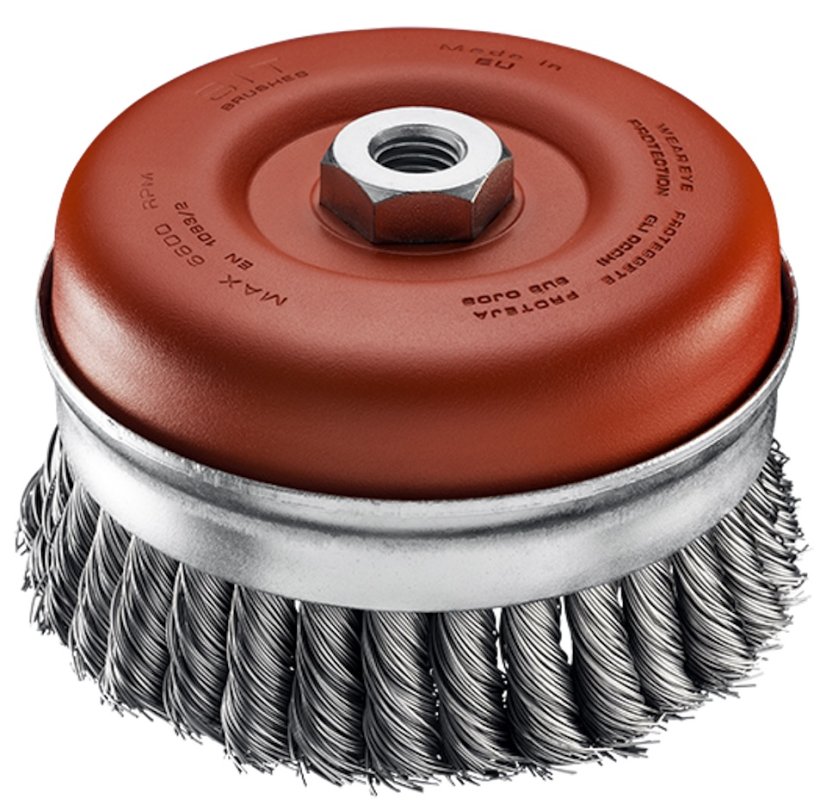 Hrncový kartáč copánkový zpevněný - ocel (TU)