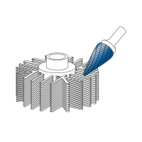 HP-3 kuželová technická fréza s hrotem povlakovaná