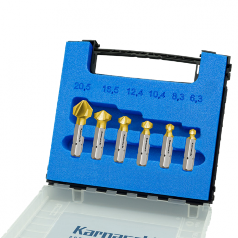 Sada krátkých záhlubníků povlakovaných TIN