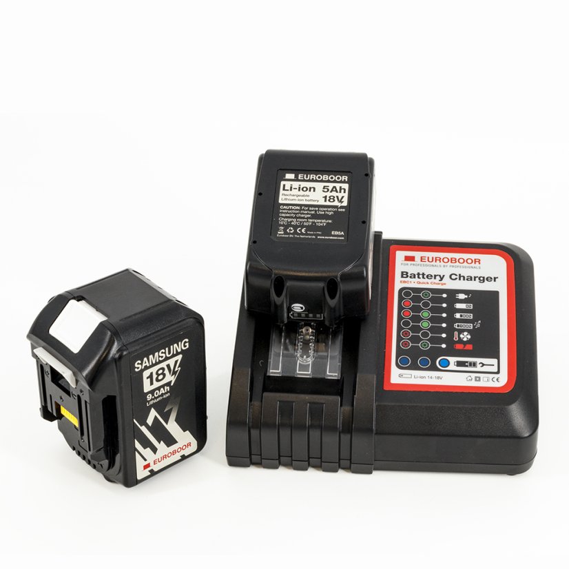 AKU magnetická vrtačka EBM 36 mm s dvěma 9Ah bateriemi a nabíječkou