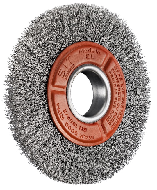 Obvodový kartáč kadeřavý 6253 šířka 30 mm pomosazená ocel 250 mm