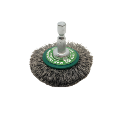 Obvodový kartáč kadeřavý na stopce HEX 1/4" - nerez (GG) 50 mm