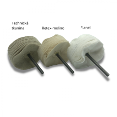 Látkový leštící kotouč s trnem průměr 80 mm