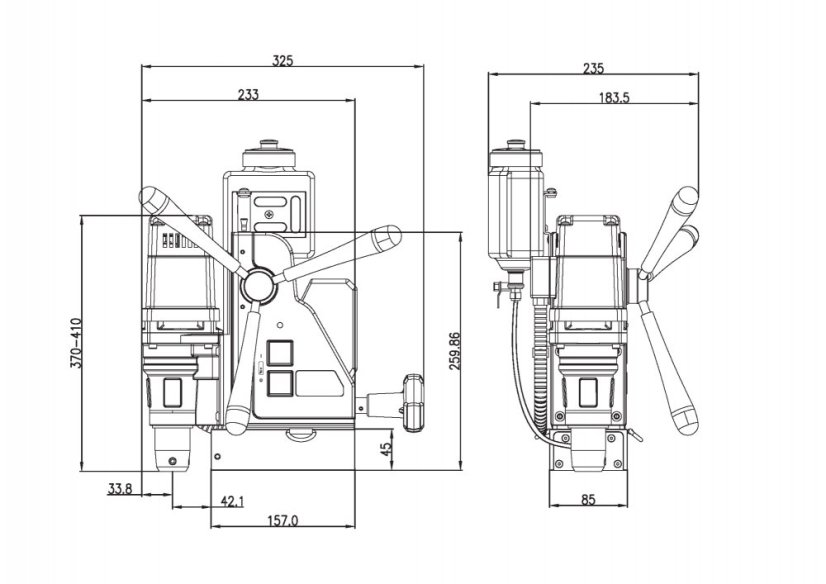 AKU magnetická vrtačka EBM 36 mm