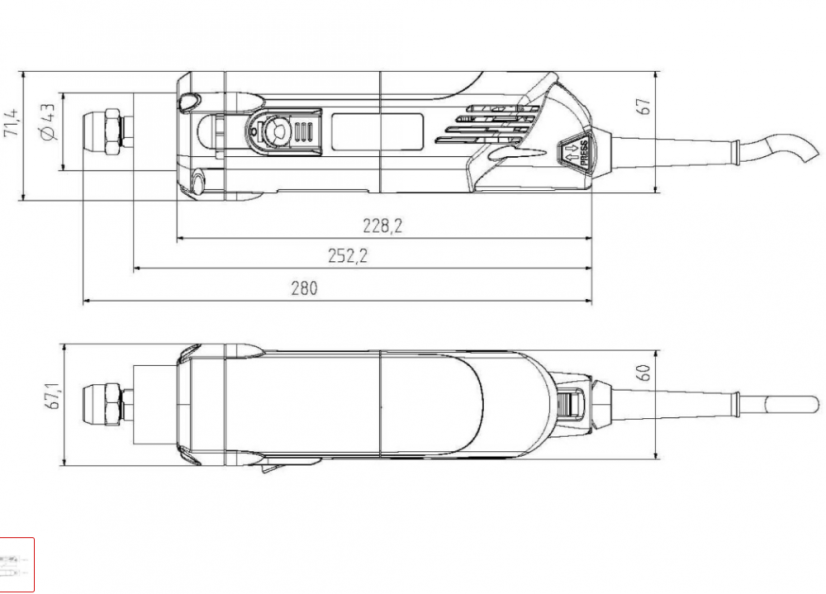 Vysokootáčkový frézovací motor 1050 FME-P ER16