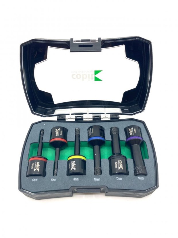 Sada diamantových vrtáků na dlažby do úhlové brusky