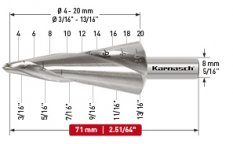 Stupňovitý vrták o průměru 4-20 mm