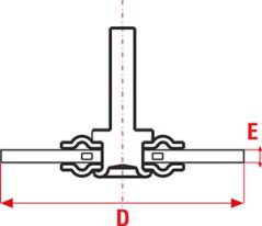 Obvodový kadeřavý kartáč na stopce - mosaz (GG)