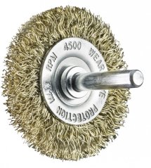 Obvodový kadeřavý kartáč na stopce - pomosazená ocel (G)