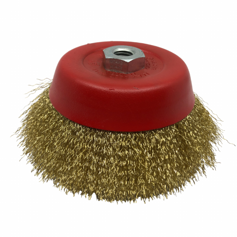 Hrncový kartáč kadeřavý - pomosazená ocel (TE)