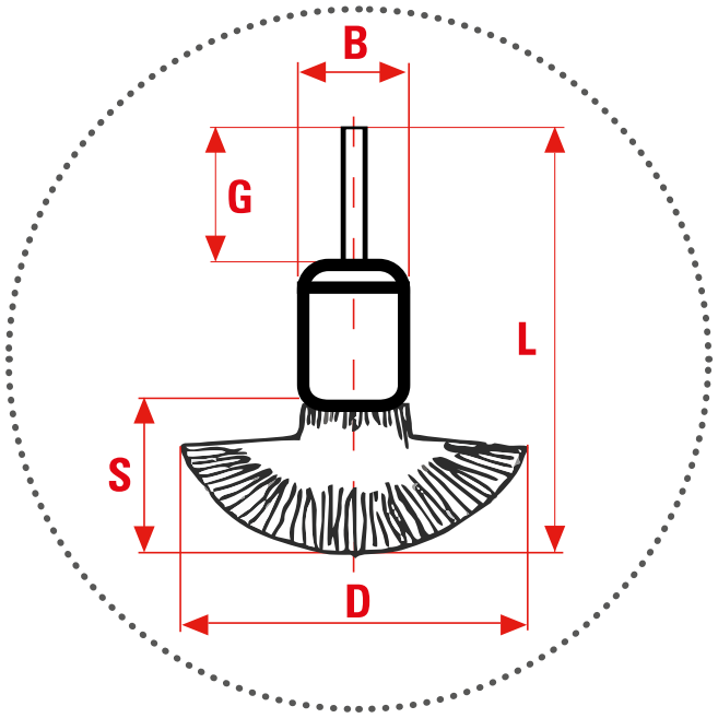 Štětcový kartáč kadeřavý - ocel (PF & 710)