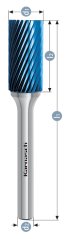 HP-2 válcová technická fréza s čelním broušením povlakovaná