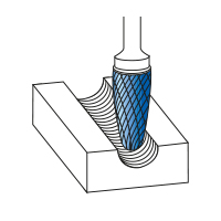 HP-3 klenutá technická fréza se zaoblenými hranami povlakovaná